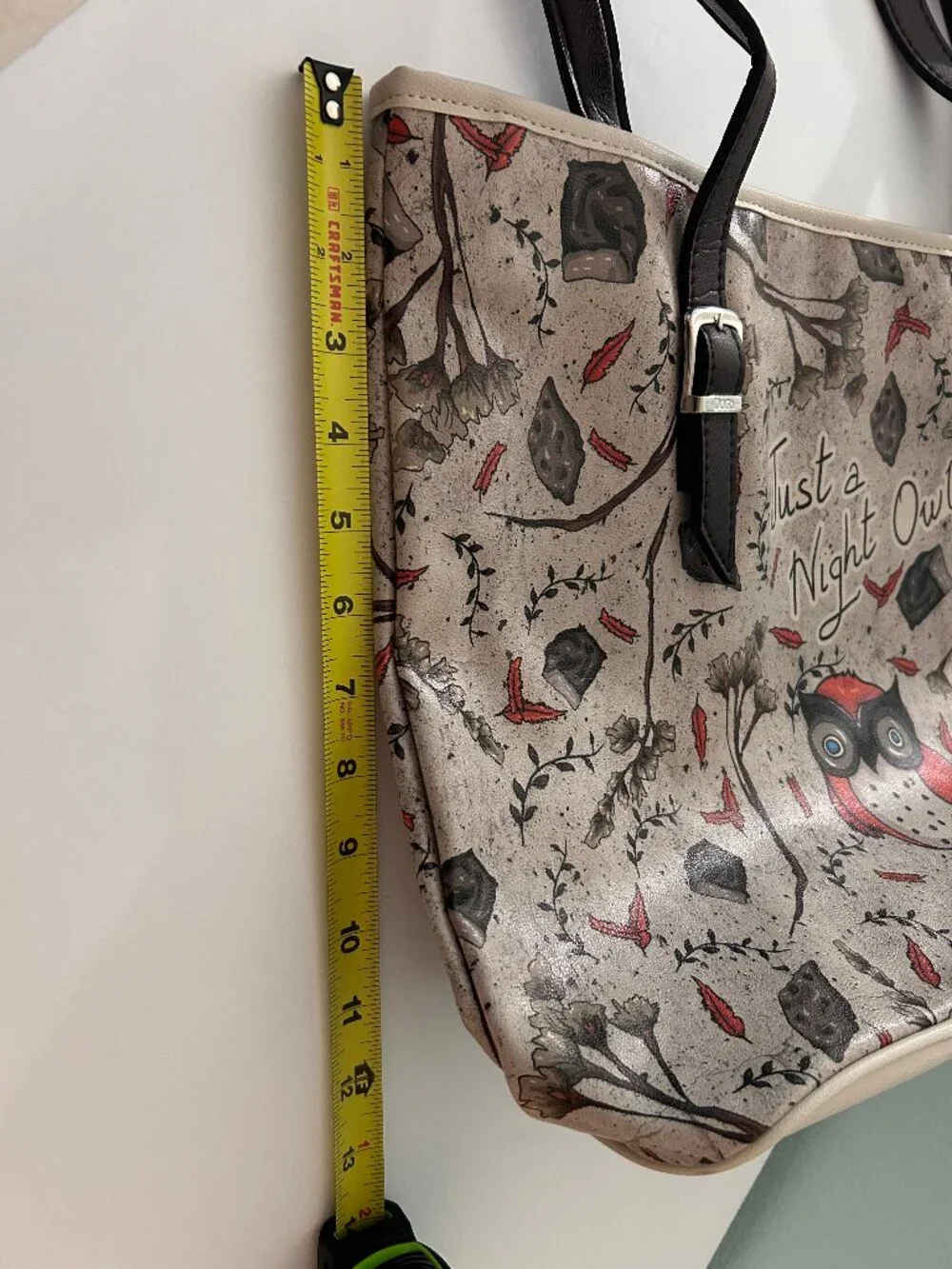 DOGO Just a Night Owl Tote Bag Vegan Leather Woodland Forest - NWT
